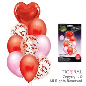 SET DE GLOBOS PREMIUM ROJO x 1